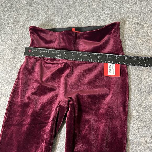 SPANX Velvet leggings Women's Small Rich Burgundy Pull On High Waist stretch - Picture 3 of 9